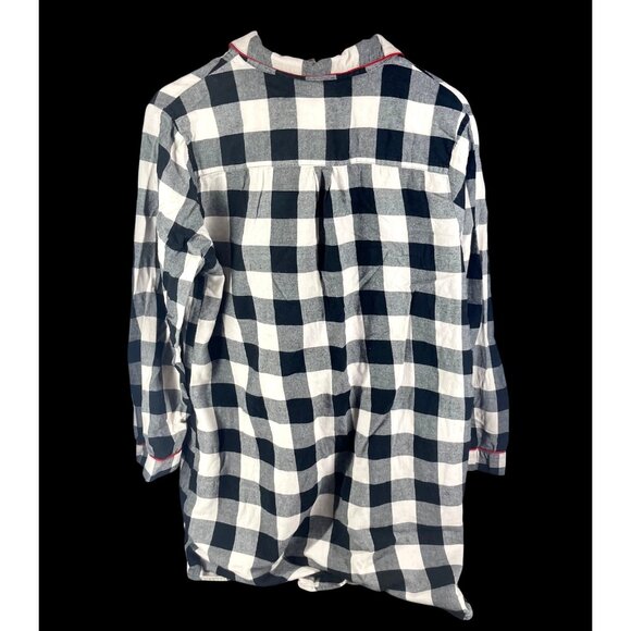 Wondershop Black & White Plaid Womens Sleepwear Shirt Dress Wondershop Size L - Picture 2 of 8
